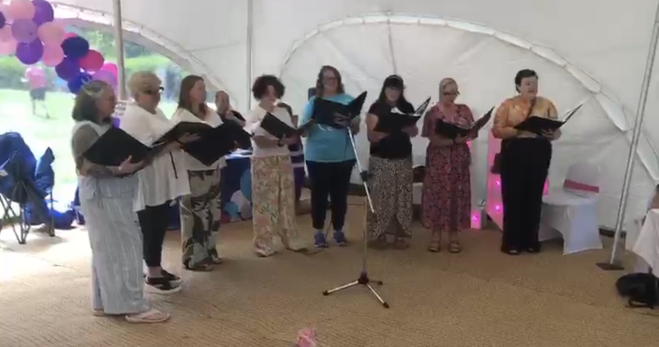 Singing Relay for Life in Pontypool Park, July 2026